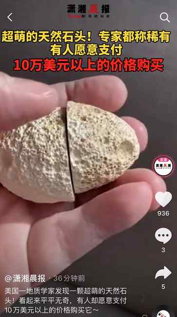 萌萌哒！美地质学家发现一块“笑脸”石头：有人愿支付10万美元购买