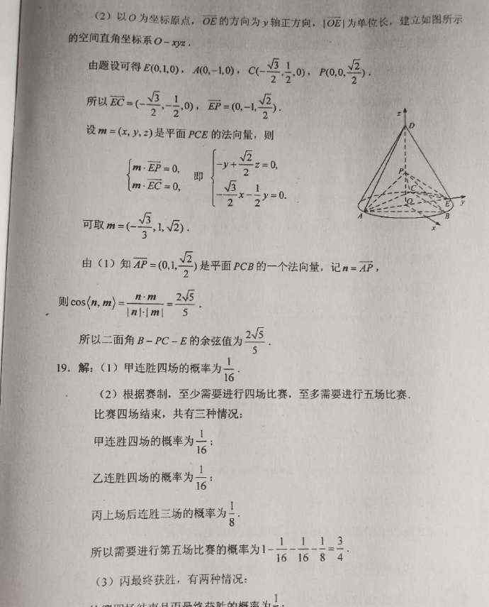 福建高考题 2020年福建高考数学理科试题答案出炉 金字塔这道题你对了吗？