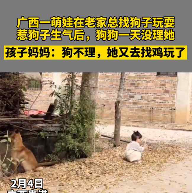 可可爱爱！人类幼崽和狗子背对背发脾气 妈妈：狗实在忍受不了了