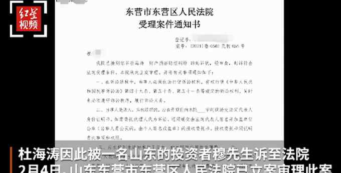 网利宝受害者起诉杜海涛：他拍视频声称投资这个躺着也赚钱