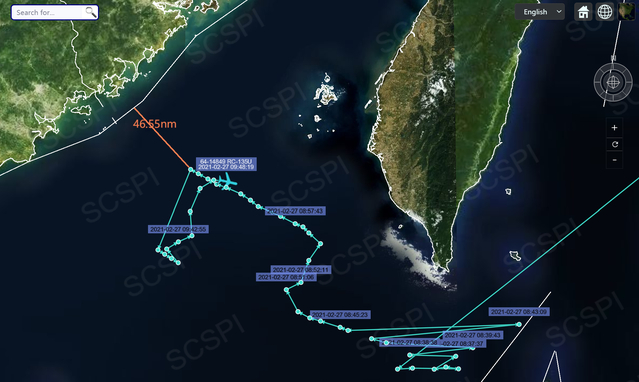 美军侦察机逼近广东海岸侦察 最近仅46.65海里！