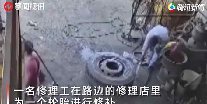 越南一男子用凉水浇货车轮胎被炸飞身亡！恐怖全程被监控拍下