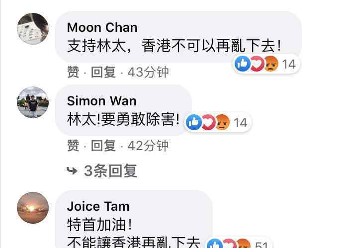 香港特首林郑月娥深夜发文，网友表态：支持