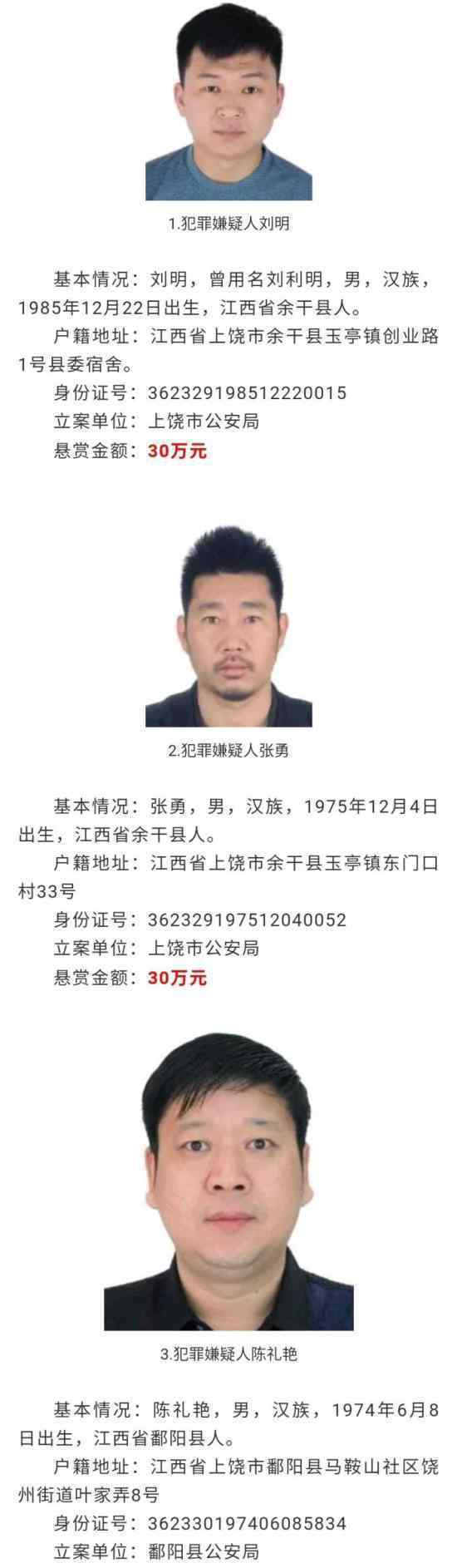 警方悬赏通缉涉黑在逃人员 长什么样悬赏金额是