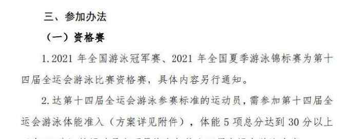 体测不合格或不能参加全运会决赛 测试项目包括3000米跑引体向上等