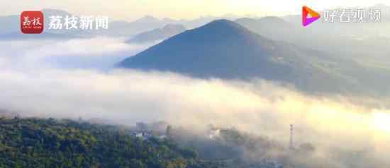 江苏句容乡村平流雾景观似仙境 风景太美了