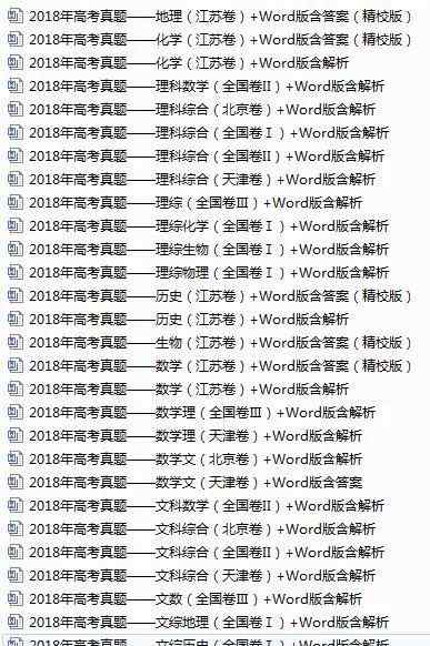 高考真题word下载 2018年全国各地区高考真题卷下载（word可打印、详细解析版），高二同学一定要保存好了！