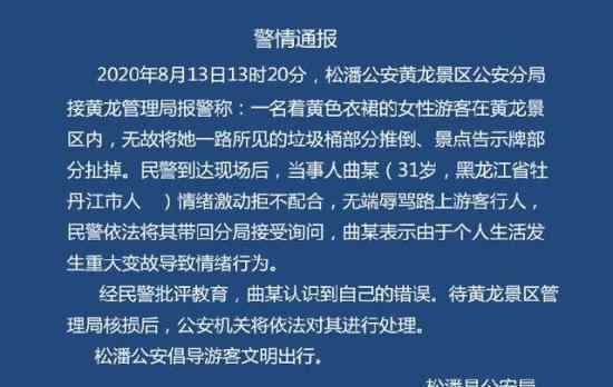 警方通报女游客无故推倒景区设施 具体是怎么回事