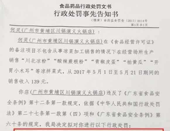 火锅店卖凉菜被罚1万 这样的处罚是不是太重了？