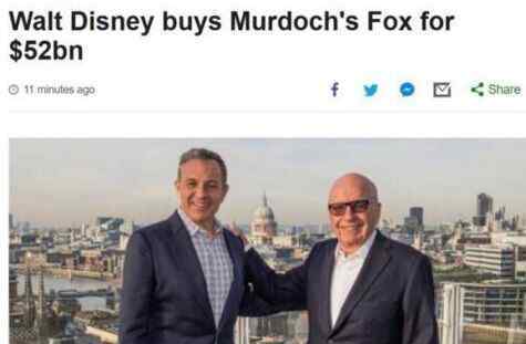 迪士尼收购福克斯 复仇者联盟和X战警迎来合体机会