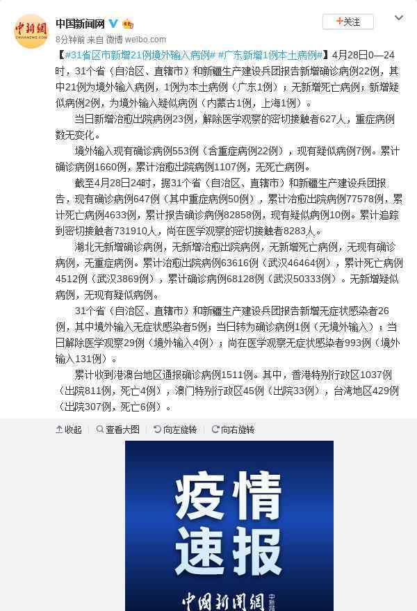 31省区市新增1例境外输入病例 事件详细经过！