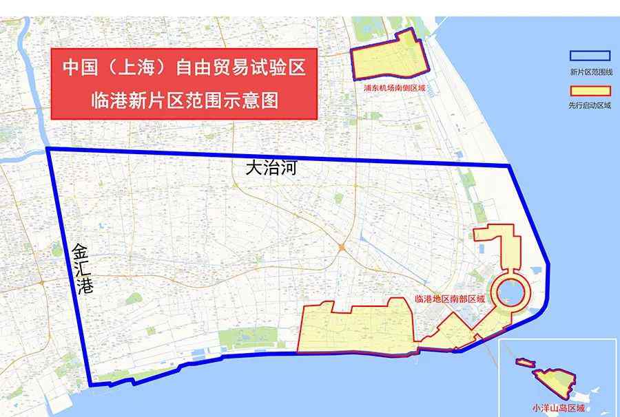 浦东国际机场地图 官方地图来啦！上海自贸区临港新片区及先行启动区范围示意图公布！