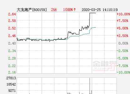 大龙地产股票 快讯：大龙地产涨停  报于2.64元