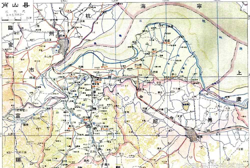 肖山 杭州市老地图系列之肖山县