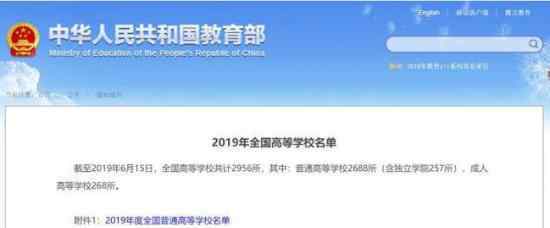 2019全国高校名单出来了吗具体排名是什么