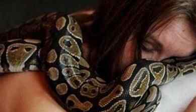 蟒蛇缠绕女子入睡 背后真相骇人 简直吓尿了