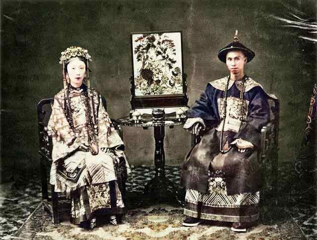 19世纪60年代清朝彩色肖像照片,真实彩色的清朝