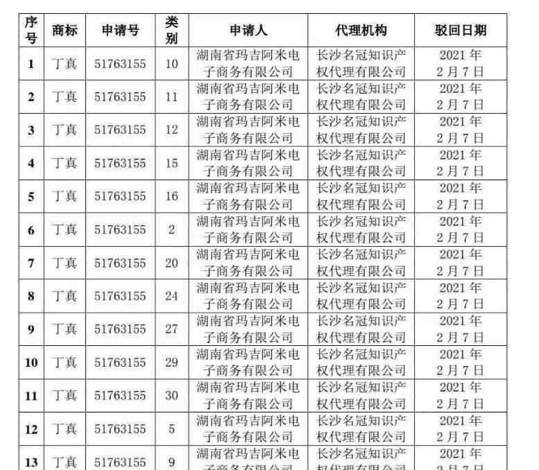 涉丁真91件商标申请被驳回