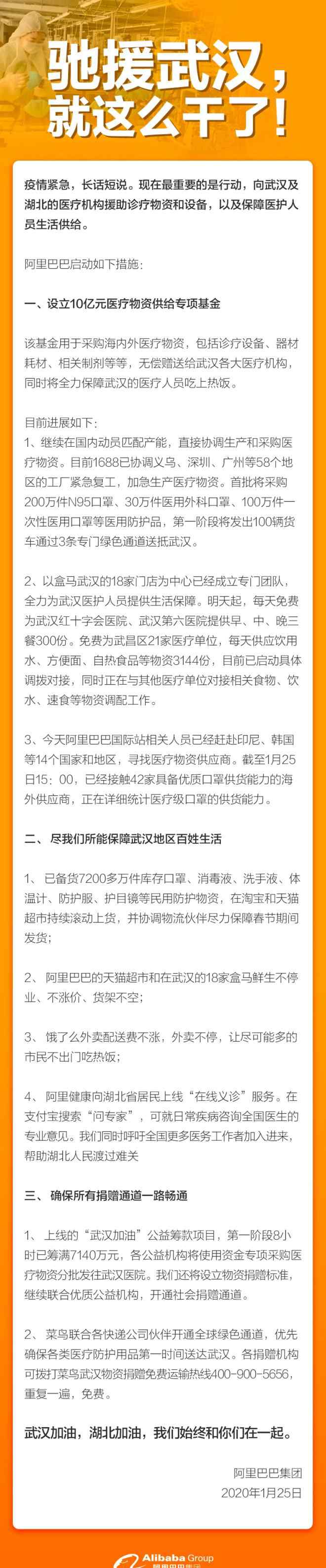 援驰 阿里巴巴：驰援武汉，就这么干了！