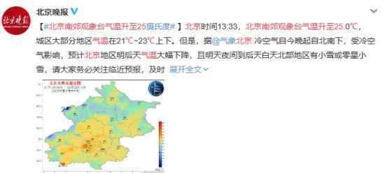 北京南郊观象台气温升至25℃ 具体是什么情况？