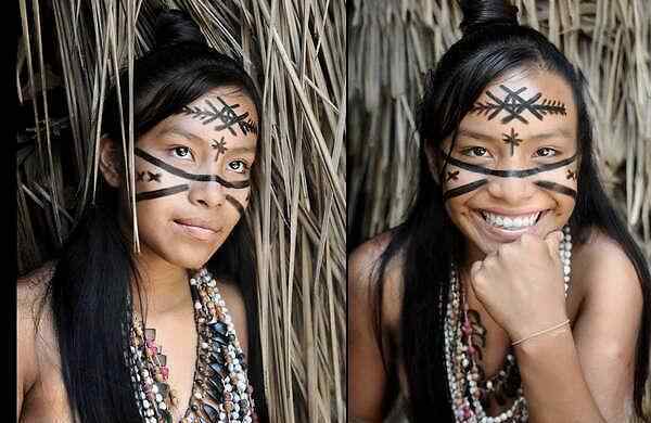 巴西丛林 巴西亚马逊丛林的原始部落 女人生活中都不穿衣服