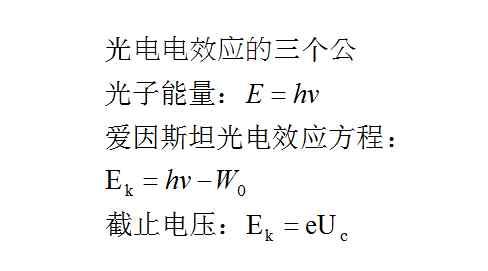 光电效应方程 高中物理光电效应的三个公式方程总结