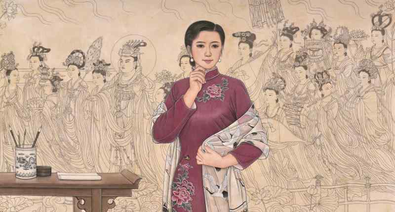 中国人物画 艺苑掇英丨肖耀彩中国人物画：秀而不媚脱尘俗