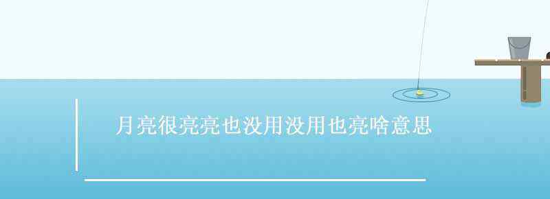 月亮很亮亮也没用没用也亮啥意思