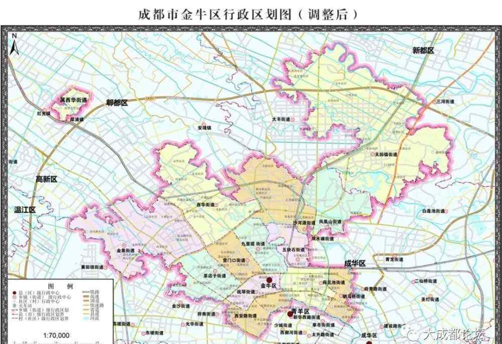 十三街 成都市金牛区13街道行政区划示意图