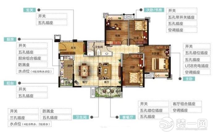 家庭装修水电布局图 家庭装修水电布局图纸