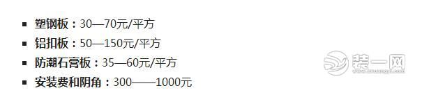 吊顶装修预算表