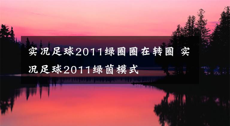 实况足球2011绿圈圈在转圈 实况足球2011绿茵模式