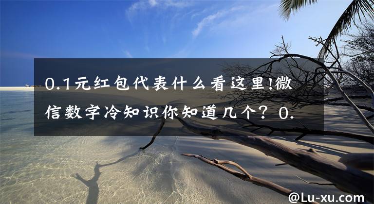 0.1元红包代表什么看这里!微信数字冷知识你知道几个？0.01你知道什么意思吗？