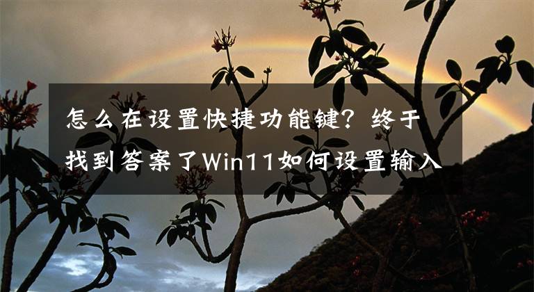 怎么在设置快捷功能键？终于找到答案了Win11如何设置输入法快捷键？Win11设置输入法切换快捷键的方法文章配图