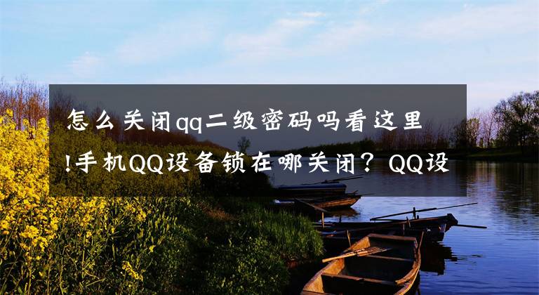 怎么关闭qq二级密码吗看这里!手机QQ设备锁在哪关闭？QQ设备锁关闭图解文章配图