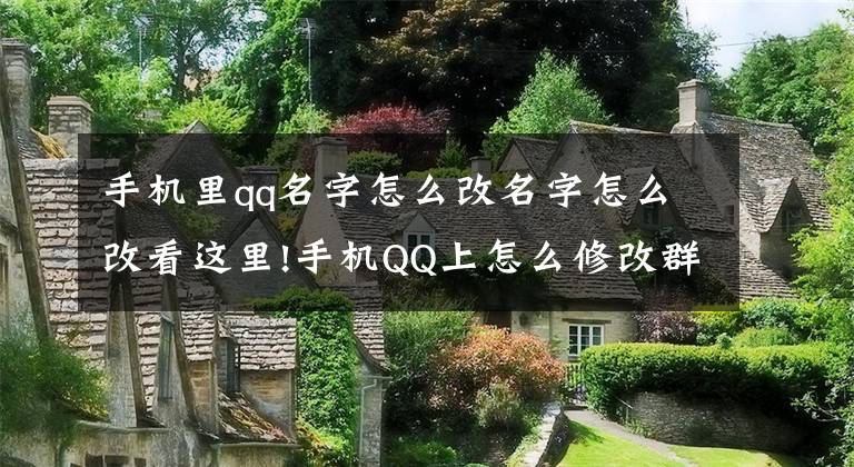 手机里qq名字怎么改名字怎么改看这里!手机QQ上怎么修改群昵称群备注文章配图