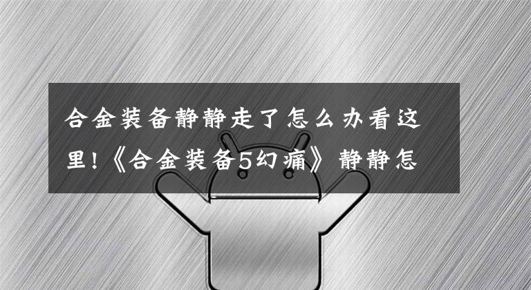 合金装备静静走了怎么办看这里!《合金装备5幻痛》静静怎么抓？静静抓获时间及技巧