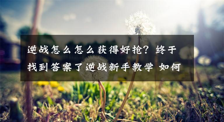 逆战怎么怎么获得好抢？终于找到答案了逆战新手教学 如何快速提高步枪枪法