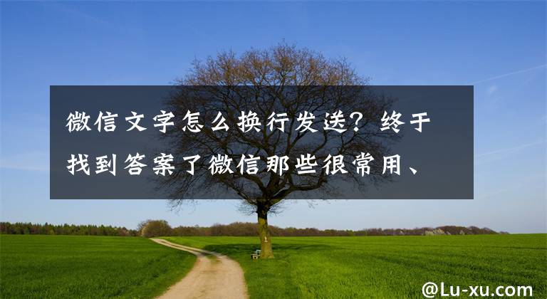 微信文字怎么换行发送？终于找到答案了微信那些很常用、但不为人知的小技巧文章配图