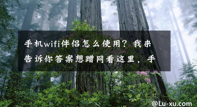 手机wifi伴侣怎么使用？我来告诉你答案想蹭网看这里，手机电脑24小时连入免费Chinanet和CMCC，太强大文章配图
