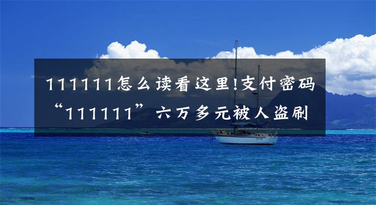 111111怎么读看这里!支付密码“111111”六万多元被人盗刷