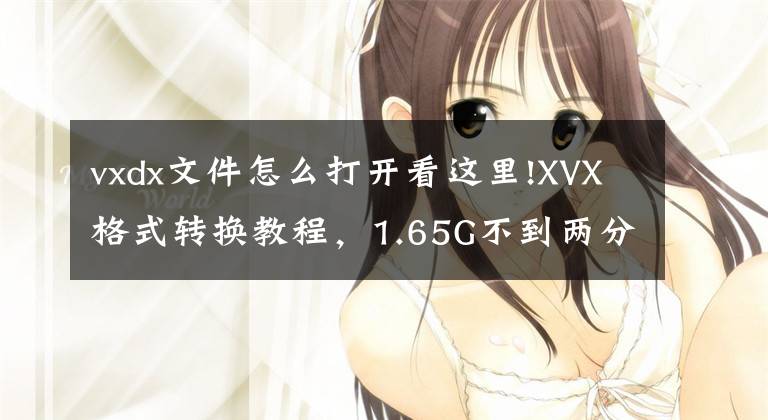 vxdx文件怎么打开看这里!XVX格式转换教程，1.65G不到两分钟搞定文章配图