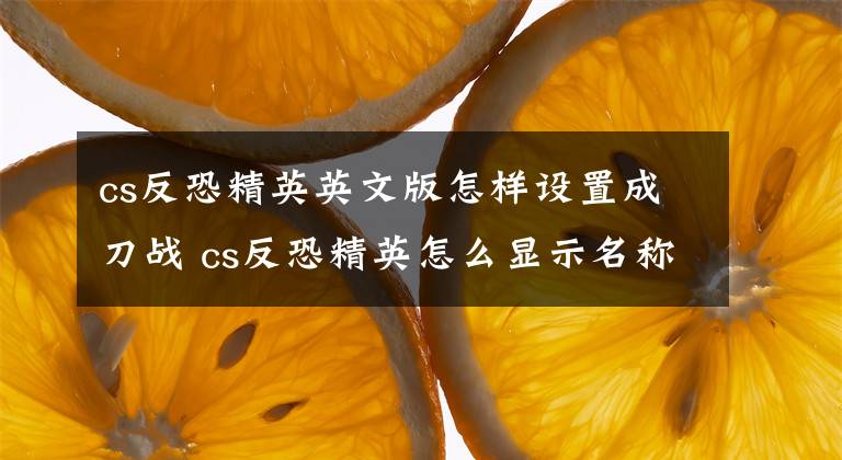 cs反恐精英英文版怎样设置成刀战 cs反恐精英怎么显示名称