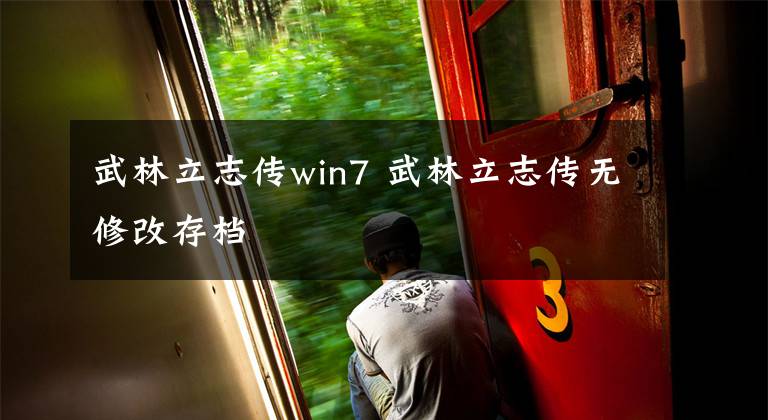 武林立志传win7 武林立志传无修改存档