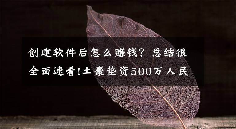 创建软件后怎么赚钱？总结很全面速看!土豪垫资500万人民币拿网易游戏做理财？玩家：年化20%保底文章配图