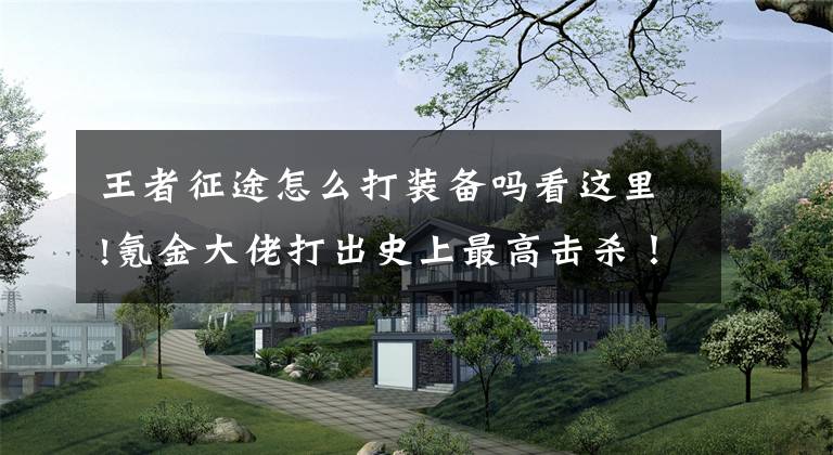 王者征途怎么打装备吗看这里!氪金大佬打出史上最高击杀！战斗力破数值上限，没有秒不了的BOSS文章配图