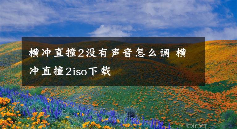 横冲直撞2没有声音怎么调 横冲直撞2iso下载