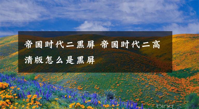 帝国时代二黑屏 帝国时代二高清版怎么是黑屏