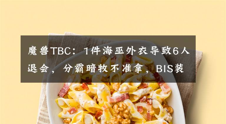 魔兽TBC：1件海巫外衣导致6人退会，分霸暗牧不准拿，BIS装备分析