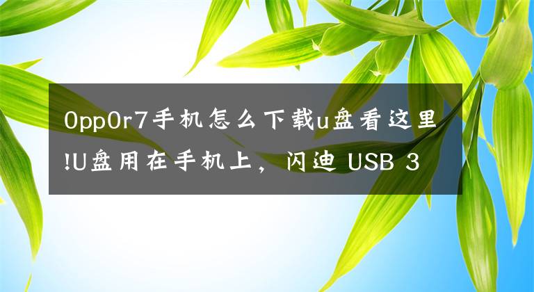 0pp0r7手机怎么下载u盘看这里!U盘用在手机上，闪迪 USB 3.0 OTG 闪存体验